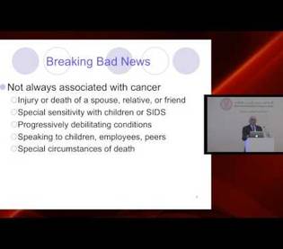 Dr. Mohamud Verjee, Weill Cornell Medicine - Qatar, asks who is breaking bad news to patients, how are they doing it, and how could it be done better?