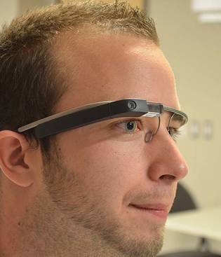 Man wearing Google Glass